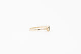 Yellow Gold Marquise Bezel Set Aquamarine and Diamond Ring