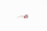 White Gold Rainbow Sapphire and Ruby Ring with Diamonds