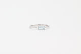 White Gold Emerald Cut Aquamarine Ring