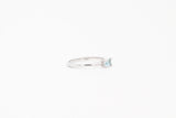 White Gold Emerald Cut Aquamarine Ring