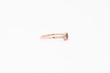 Rose Gold Oval Cut Bezel Amethyst and Diamond Ring