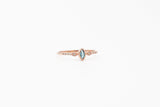 Rose Gold Marquise Shaped Bezel London Blue Topaz and Diamond Ring