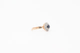 Rose Gold Double Halo Sapphire and Diamond Ring