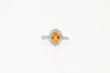 White Gold Citrine and Diamond Vintage Inspired Ring