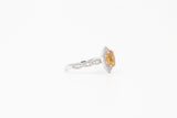 White Gold Citrine and Diamond Vintage Inspired Ring