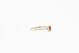 Yellow Gold Oval Cut Bezel Amethyst and Diamond Ring