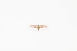 Rose Gold Marquise Cut Bezel Set Peridot and Diamond Ring