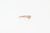 Rose Gold Marquise Cut Bezel Set Peridot and Diamond Ring