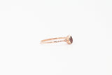 Rose Gold Pear Shape Bezel Set Garnet and Diamond Ring