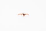 Rose Gold Marquise Cut Bezel Set Garnet and Diamond Ring