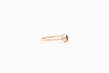Rose Gold Marquise Cut Bezel Set Garnet and Diamond Ring