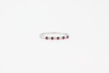 White Gold Garnet and Diamond Band