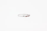 White Gold Garnet and Diamond Band