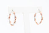 Two-Tone Twisted Textured Hoop Earrings