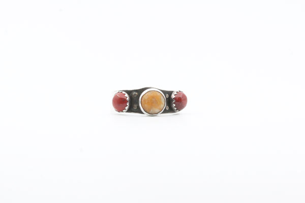 Sterling Silver Red and Yellow Jasper Ring
