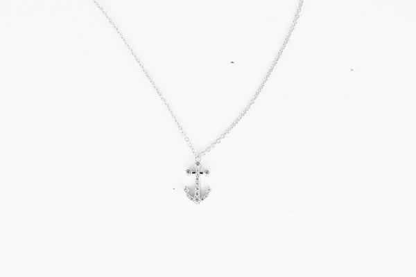 Lafonn Sterling Silver Small Anchor Necklace