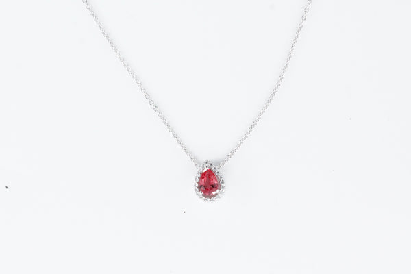 Lafonn Pink Lab Created Sapphire Halo Necklace