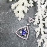 White Gold Trillion Cut Tanzanite Pendant