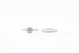 White Gold Milgrain Design Wedding Set