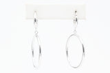 White Gold Double Hoop Earrings