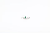 White Gold Emerald and Diamond Bypass Ring