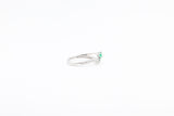 White Gold Emerald and Diamond Bypass Ring