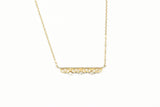 Yellow Gold Sculptural Bar Necklace with Diamonds