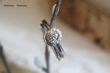 White Gold Halo Style Wedding Set with Round Diamond Center