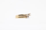 Two-Tone Wedding Set with Round Diamond Center and Baguette Sides