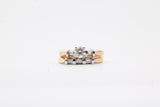 Two-Tone Wedding Set with Round Diamond Center and Baguette Sides