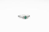 White Gold Ring with Emerald and Diamonds