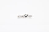 White Gold Engagement Ring with Round Diamond Center