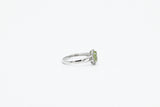 White Gold Oval Peridot Split Shank Halo Ring