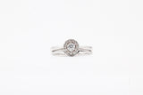 White Gold Halo Style Wedding Set with Round Diamond Center