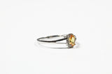 White Gold Yellow Sapphire and Diamond Halo Ring with Split Shank