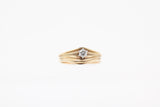 Yellow Gold Engagement Set with Round Diamond Center and Shadow Band