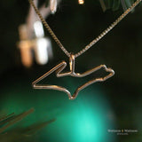 Yellow Gold Upper Peninsula Outline Pendant
